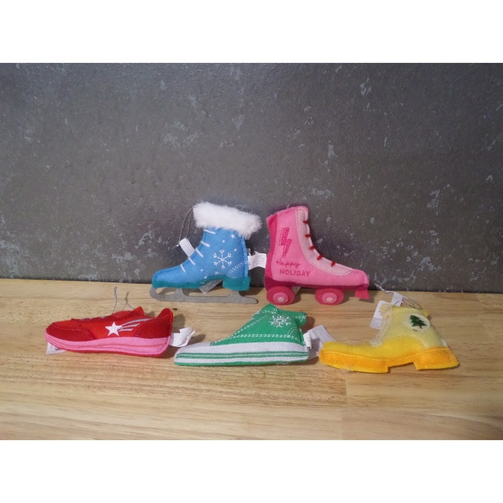 Set of 5 - Target Wondershop Christmas 2023 Felt Shoe Ornaments Roller Blade
